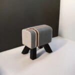 Antique Fabric and Wooden Stool