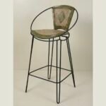 Iron Leather With Canning Bar Chair