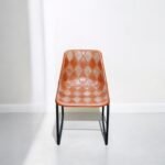 Cane Leather Accent Chair