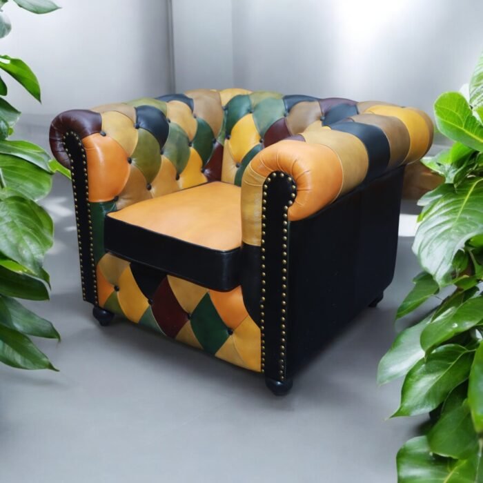 Chic Comfort Multicolour Leather Upholstered Sofa - Image 2
