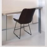 Vintage Diamond Leather Chair with Iron Frame - Image 5