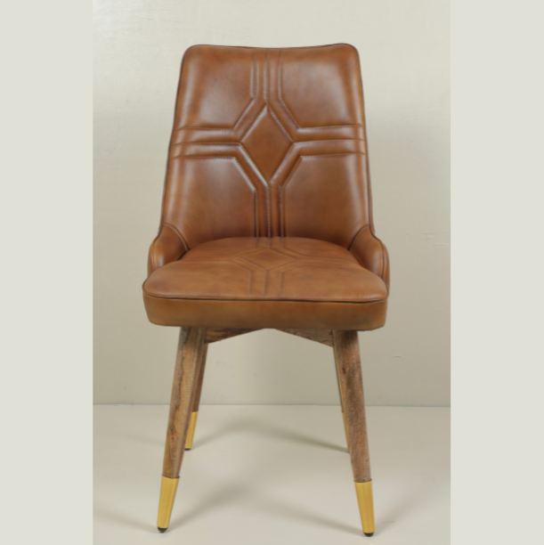 img_5669 Handcrafted: Leather & Solid Wooden Dinning Chair - Image 1