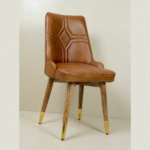 Handcrafted: Leather & Solid Wooden Dinning Chair - Image 2