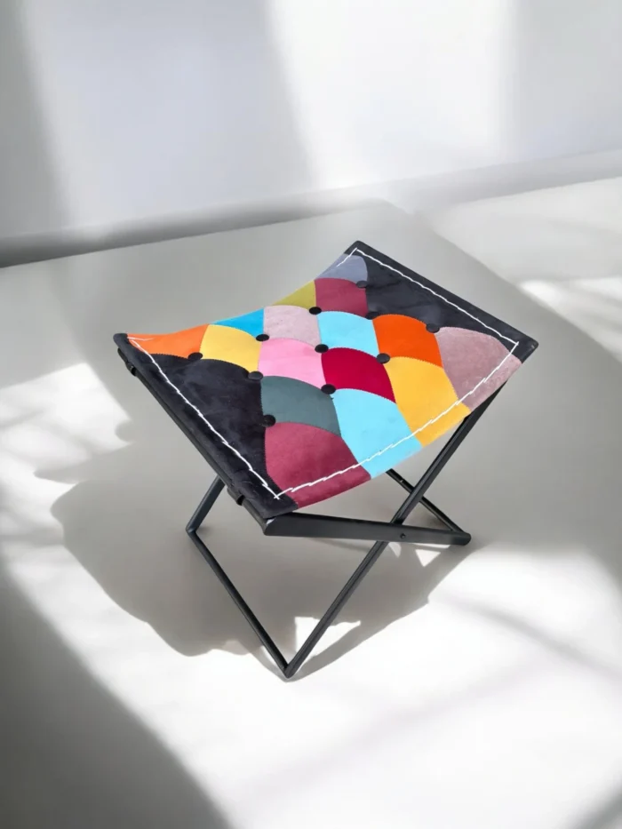 Luxury-Handmade-Leather-Folding-Stool-Modern-Durable - Image 8