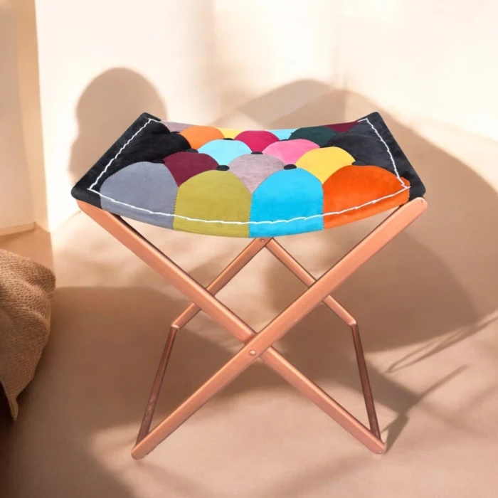 Luxury-Handmade-Leather-Folding-Stool-Modern-Durable - Image 3