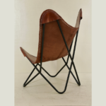 Vintage Brown Buff leather Butterfly Chair - Image 2