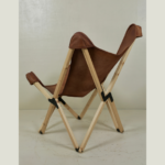Vintage-Style Goat Leather Butterfly Chair - Image 3