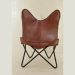 Vintage Brown Buff leather Butterfly Chair - Image 3