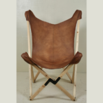 Vintage-Style Goat Leather Butterfly Chair
