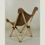 Luxury Goat Leather Butterfly Chair with Solid Wooden Stand - Image 4