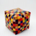 Premium Multicolor Leather Ottoman Pouf