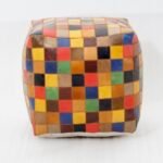 Premium Multicolor Leather Ottoman Pouf - Image 2