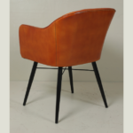 Handcrafted Goat Leather Luxury Dining Chair with Iron Stand - Image 4