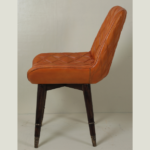 Stylish Leather Chair With Wooden Frame For Modern Interior - Image 4