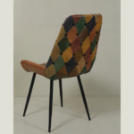 Vibrant Multicolour Leather Accent Chair with Iron Frame - Image 5
