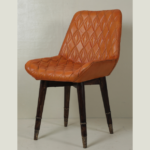 Stylish Leather Chair With Wooden Frame For Modern Interior