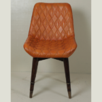 Stylish Leather Chair With Wooden Frame For Modern Interior - Image 2