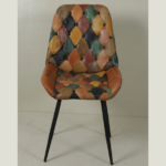 Vibrant Multicolour Leather Accent Chair with Iron Frame - Image 2