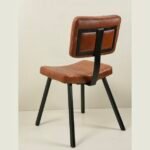 Vintage Stitched Leather Iron Chair - Image 3