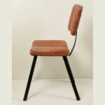 Vintage Stitched Leather Iron Chair - Image 2