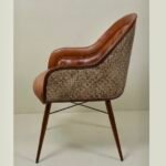 Luxury Vintage style Leather Cane Cha With Iron Base - Image 4