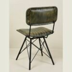 Modern Leather Dining Chair with Iron Base - Image 2