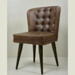 Classic Leather Accent Chair for Boutique Hotels-Front Side