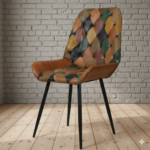 Vibrant Multicolour Leather Accent Chair with Iron Frame