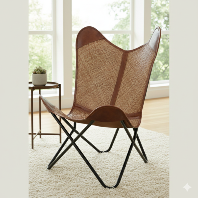 Handcrafted Cane Butterfly chair