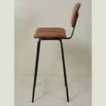 Modern Leather Bar Chair with Durable Iron Frame - Image 3