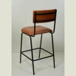 Modern Leather Bar Chair with Iron Frame - Image 3