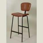 Modern Leather Bar Chair with Durable Iron Frame