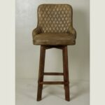 Wooden Leather Modern Bar Chair - Image 2