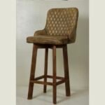 Wooden Leather Modern Bar Chair