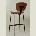Modern Leather Bar Chair with Durable Iron Frame - Image 4