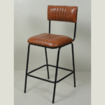Modern Leather Bar Chair with Iron Frame